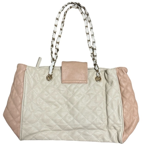 ALDO Quilted Chain Strap Tote Bag – Beige, White & Blush - Picture 7 of 7